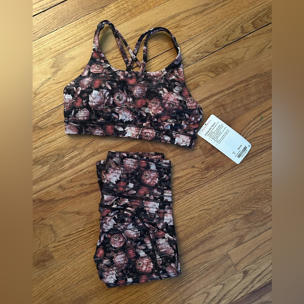 Lululemon Floral Print energy sports Bra Sz 8